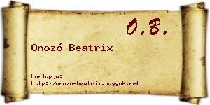 Onozó Beatrix névjegykártya
