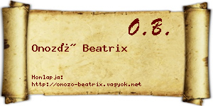 Onozó Beatrix névjegykártya